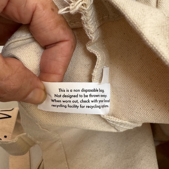 VUORI XL Canvas Tote Bag logo Beige Tan The Rise The Shine Gym Beach 24" x 15" - Picture 11 of 13